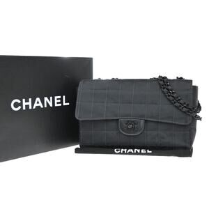 Chanel Nylon Travel Line Flap Bag Black